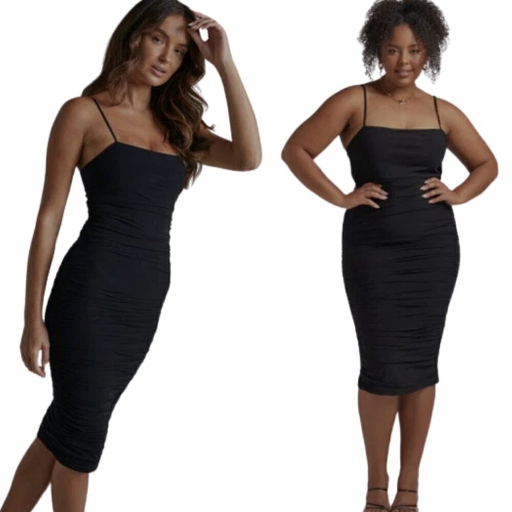 Showpo. Coming For You Mesh Midi Dress Women's 6 Black Formal Cocktail Party